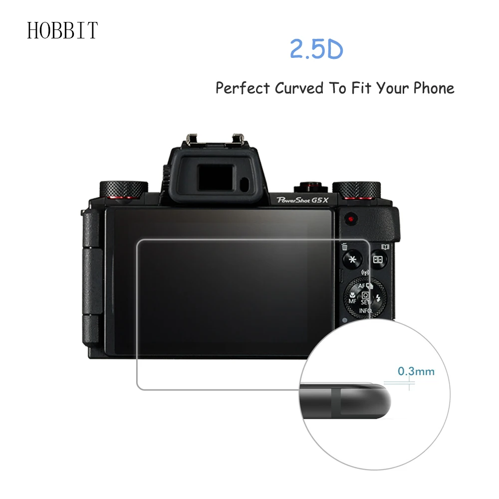 2 упаковки для Canon PowerShot G5X/G7X/G9X 0,3 мм 2.5D 9H прозрачное Закаленное стекло Защитная пленка для цифровой камеры с защитой от царапин