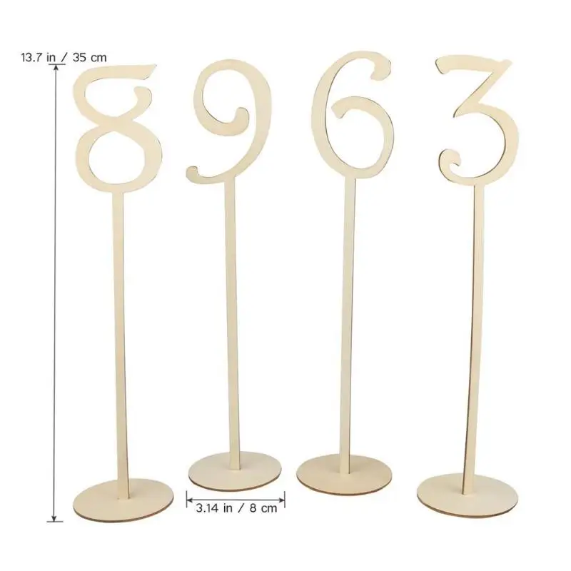 10pcs Wooden Wedding Table Place Holder Number Seat Cards Ornaments Place Card Holder Party Decor Home Craft