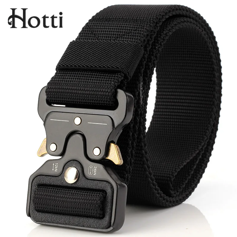 

Hotti Men's Tactical Belt Military 100% Nylon Belt Outdoor multifunctional Training Women Canvas Jeans Belt High Quality Strap