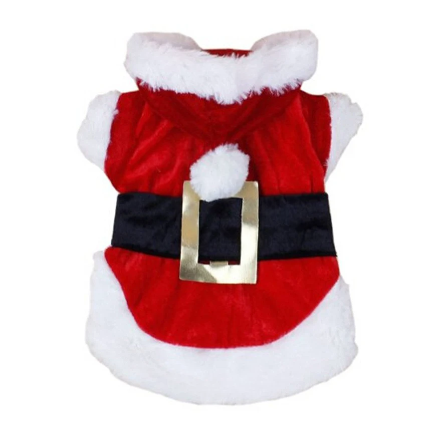 SZS Hot Dog Clothes Santa Doggy Costumes Pet Apparel with cute dog bell