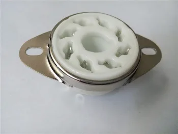 

8pcs ceramic tube socket GZC8-1-A large 8 pin silver plated electronic tube holder outlet for EL34 KT88 6SN7