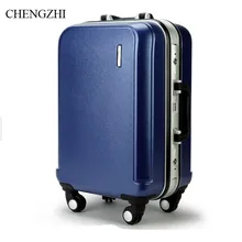 CHENGZHI2" 24" дюймов алюминиевая рама для мужчин бизнес мужчин чемодан на колёсиках Спиннер Колеса Чемодан женщин cabine дорожная сумка