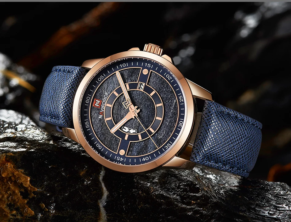 Лучшие брендовые Роскошные мужские часы naviforce модные повседневные кожаные кварцевые часы с датой мужские спортивные водонепроницаемые наручные часы Montre Homme