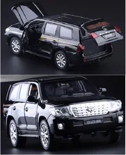 Double Horses 1 32 New Land Cruiser alloy car model pull back sound light kids toy