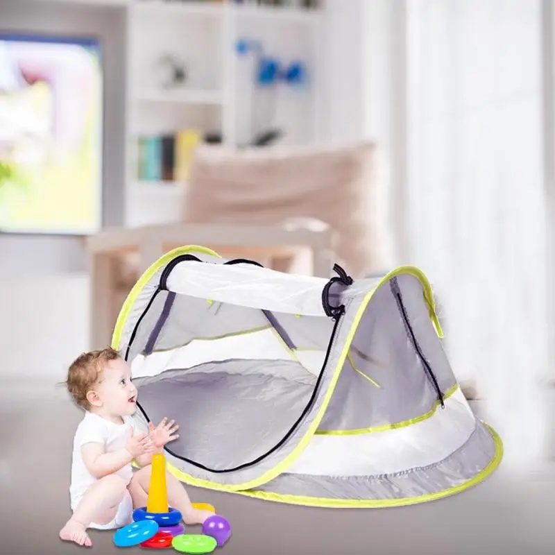 

Baby Travel Bed Portable baby beach tent UPF 50+ Sun Shelter Baby Travel Play Tent Pop Up Mosquito Net Ultralight Rain-Proof Mat