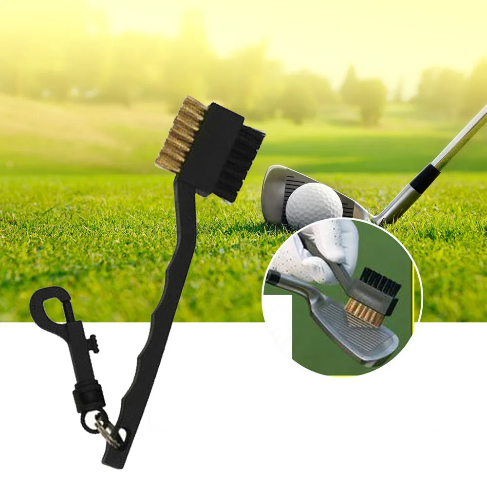 Mini Double Side Golf Cleaning Brush Club Groove Cleaner with Hanger Tool Kit Accessories | Спорт и развлечения