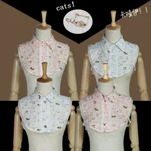 Милый розовый синий воротник котенка кружевной накладной кружевной воротник