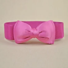 Women’s summer sweet all-match classic bow decoration wide belt casual cummerbund