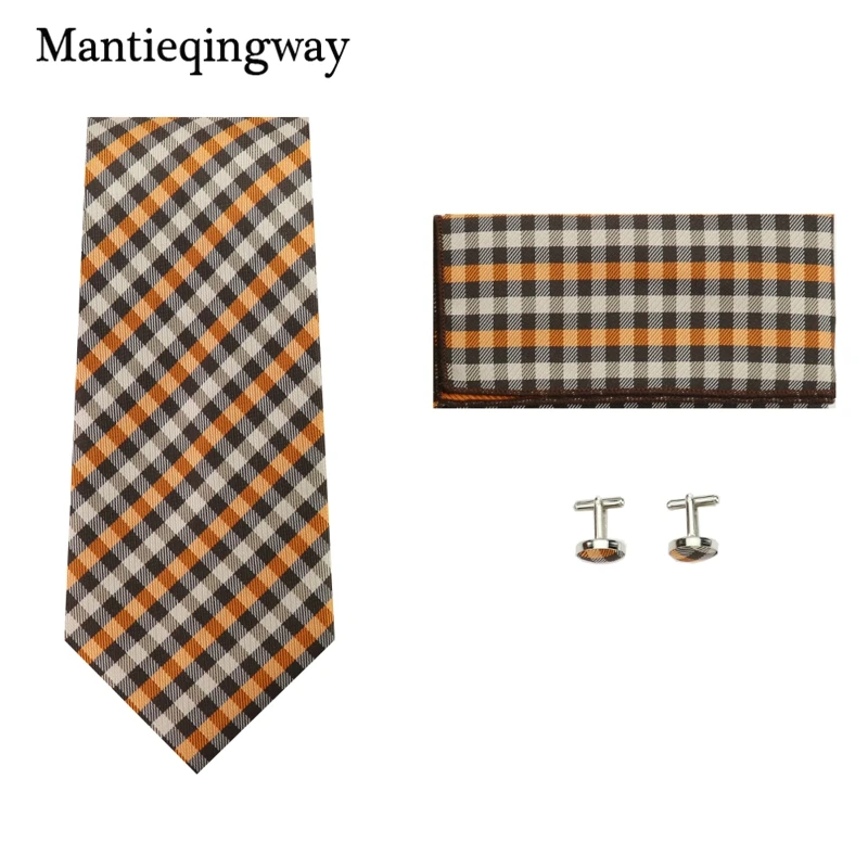 Mantieqingway деловой галстук набор для мужчин повседневное карманное квадратное