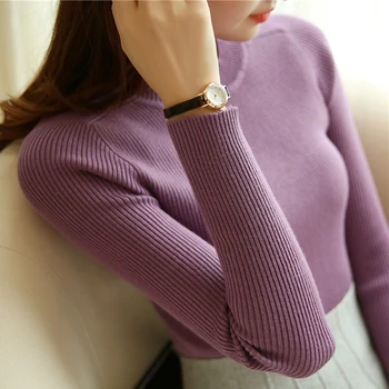 

Insert 2017 new spring knit female Korean stretch slim bottoming sweaters Sweater Girl