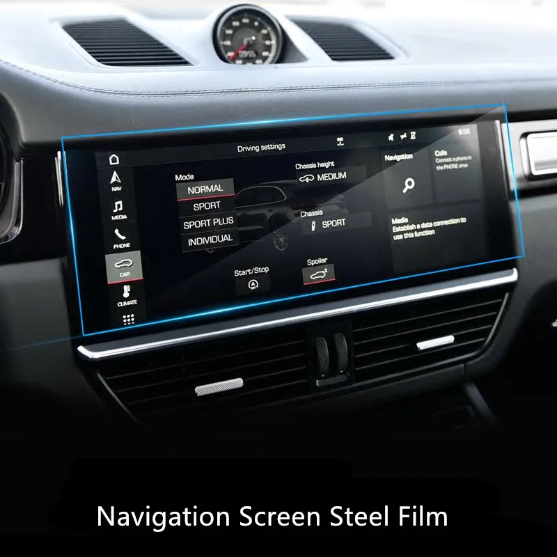 Автомобильный gps навигационный экран Стеклянная Стальная Защитная пленка для Porsche Panamera Cayenne Macan контроль ЖК-экрана интерьерная наклейка