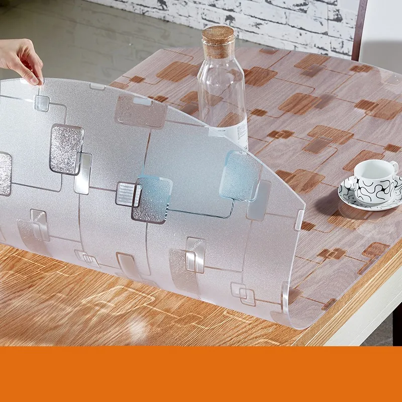 2018 plaid tablecloths waterproof oilproof table cover 1.5mm thick transparent kitchen table cover waterproof oil cloth placemat
