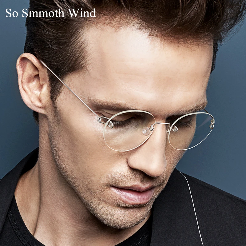

Lightweight Titanium Rimless Round Glasses for Men and Women Circle Optical Prescription Eyeglasses Frame oculos de grau