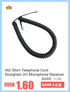 Качественный белый 35 см телефонный шнур из чистой меди OFC провод кривой громкости телефона микрофон 4P4C разъем телефонный кабель телефонная трубка линия