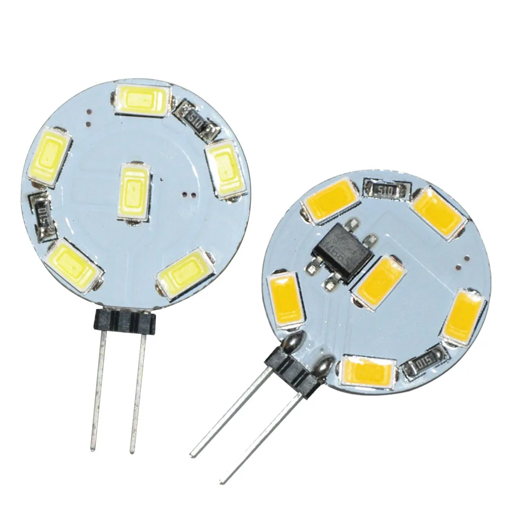 JYL 10 шт двухсторонняя 260lm 1 6 W G4 Светодиодная лампа 5730 12 SMD Белая теплая белая