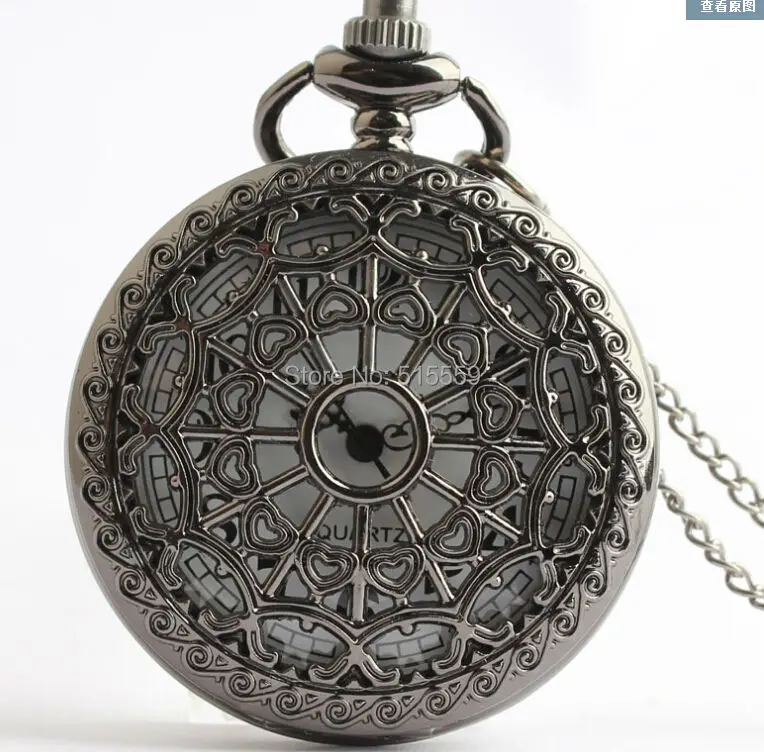 Vintage Spider  Pocket Watch With Chain Necklace Pendant Steampunk