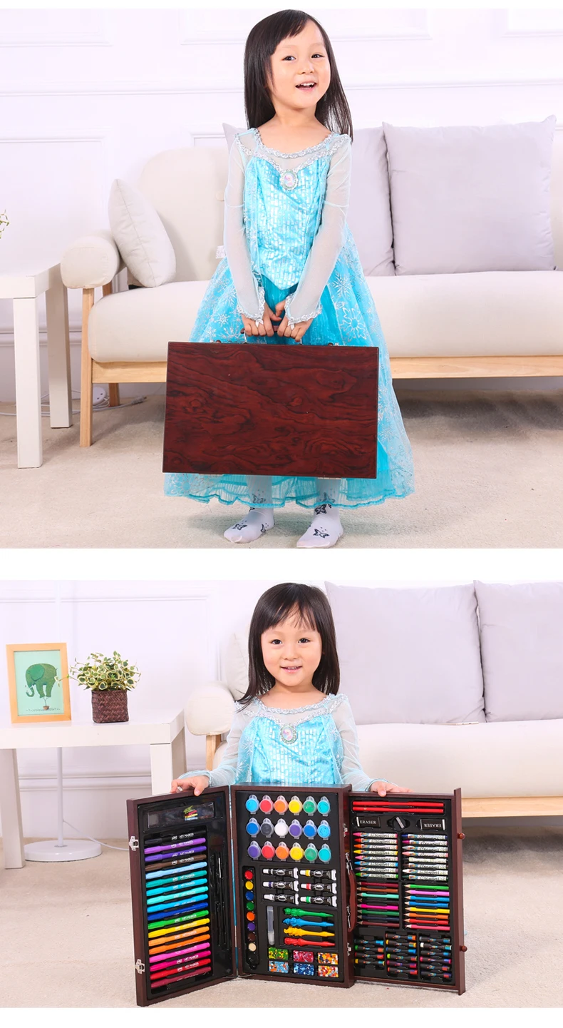 123 Pcs Art Seta Children'S Painting Brush Painting Set School Supplies Gift Box Tools Student Crayon Lead Art Stationery