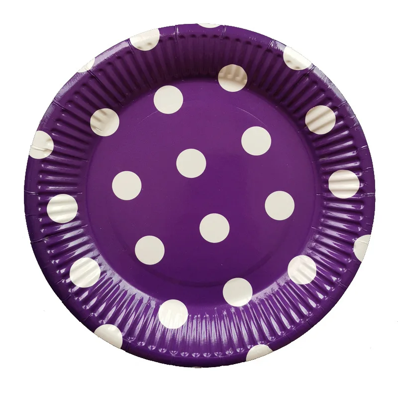 

10pcs 7inches 9 color dot dishes polka dot pattern plates baby shower party event decoration polka dots dishes red dots plates