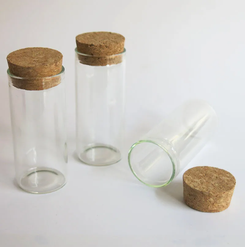 

200 x 30ml 30cc Glass Tubes with Cork 1oz Cork Stoppered Bottle for Jewelry Food Flower Bean Bead Glitters Use Storage Container