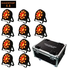 Gigertop 80 Вт TP-P04 9+ 1 цифровая панель с сигналами "красный-зеленый-синий" Slim LED PAR банок профессиональное сценическое освещение дискотека светодиодный светильник dmx жесткий чехол
