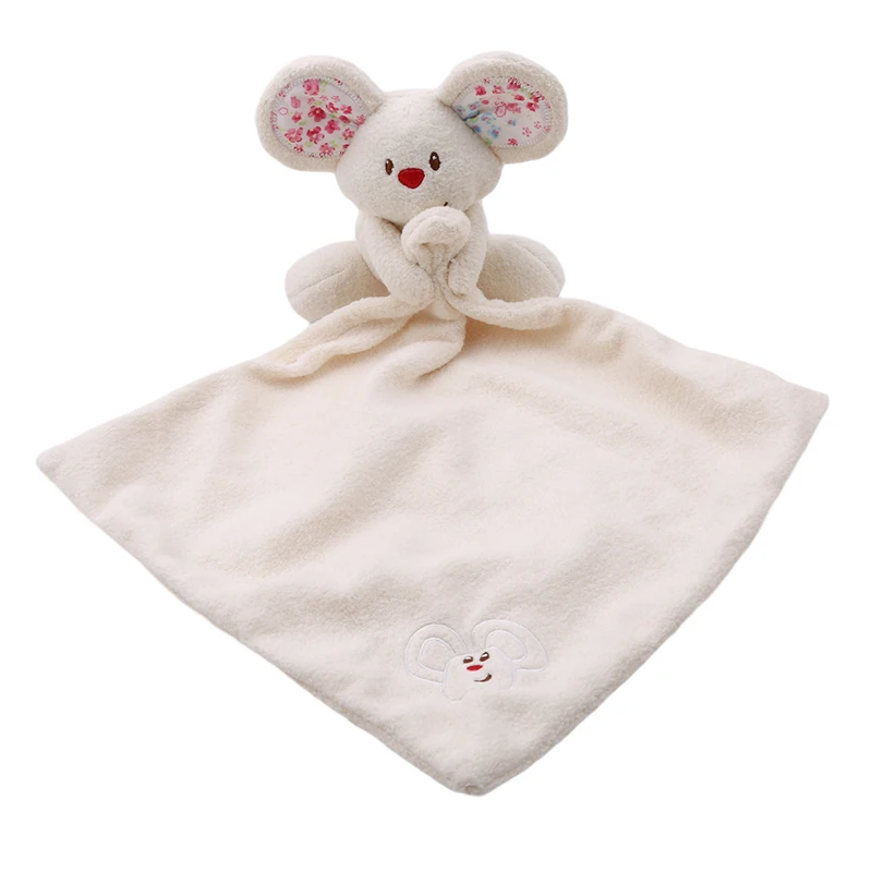 Beige White Mouse Doll Baby Soothing Comfort Plush Towel Baby Hand