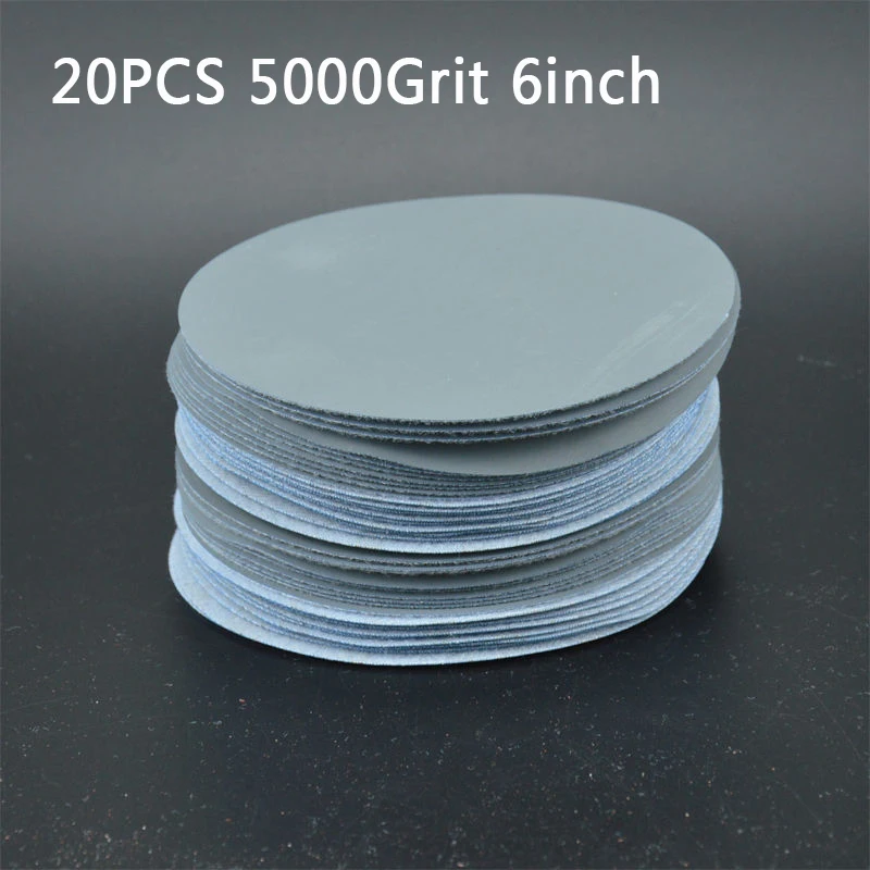 

20PCS 6Inch(150mm) 5000Grit Sander Sanding Discs Polishing Pad Sandpaper Grey
