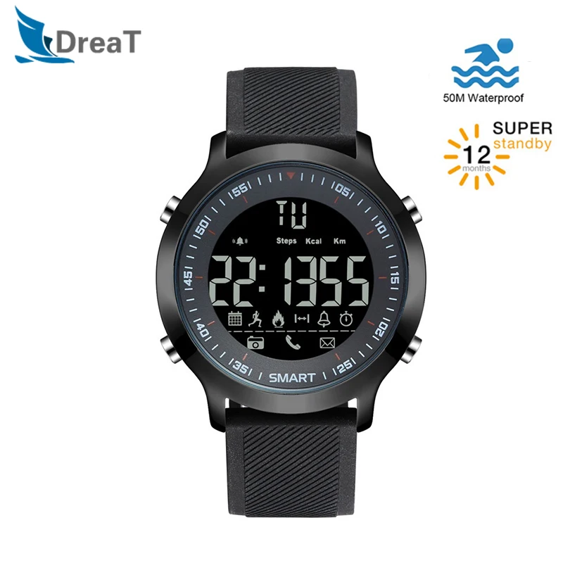 

EX18 Sport Smart Watch IP68 Waterproof 5ATM Swimming Smartwatch 12Months Long Standby Bluetooth Activities Tracker IOS Android