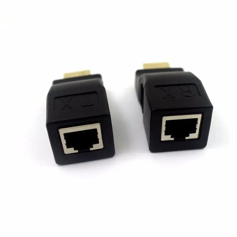 

2 pcs 4K2K HDMI 30m To RJ45 Network Cable Extender Converter Repeater TX Transmitter with RX Receiver Over CAT-5e CAT6 cable