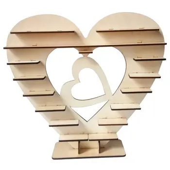 

Wooden Love Heart Chocolate Dessert Candy Display Stand Centerpiece Decor Holder Wedding Party Bars