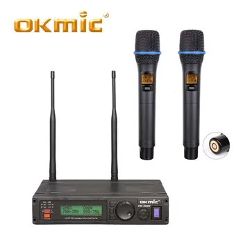 

New OK-2000 66H dual professional UHF/PLL true diversity wireless microphone system wireless handheld transmitter Custom