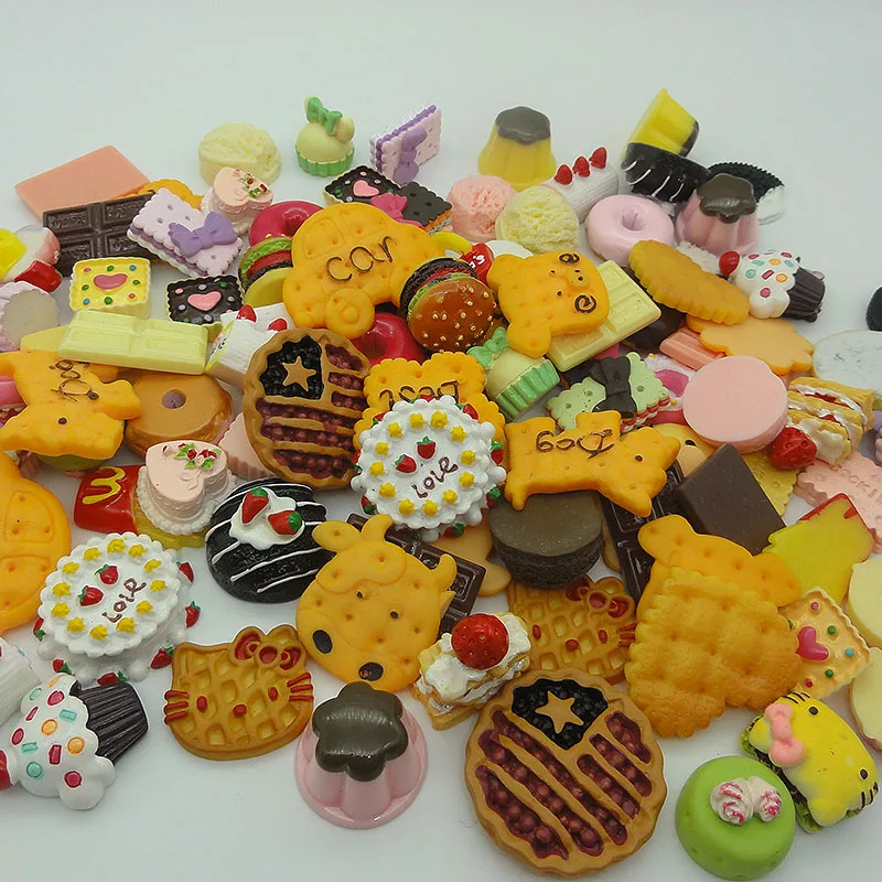50pcs/lot Flat back resin colorful chocolate animal cake biscuit cookies mix size Craft Cabochon For Hair Cellphone Decoration 50pcs/lot Flat back resin colorful chocolate animal cake biscuit cookies mix size Craft Cabochon For Hair Cellphone Decoration