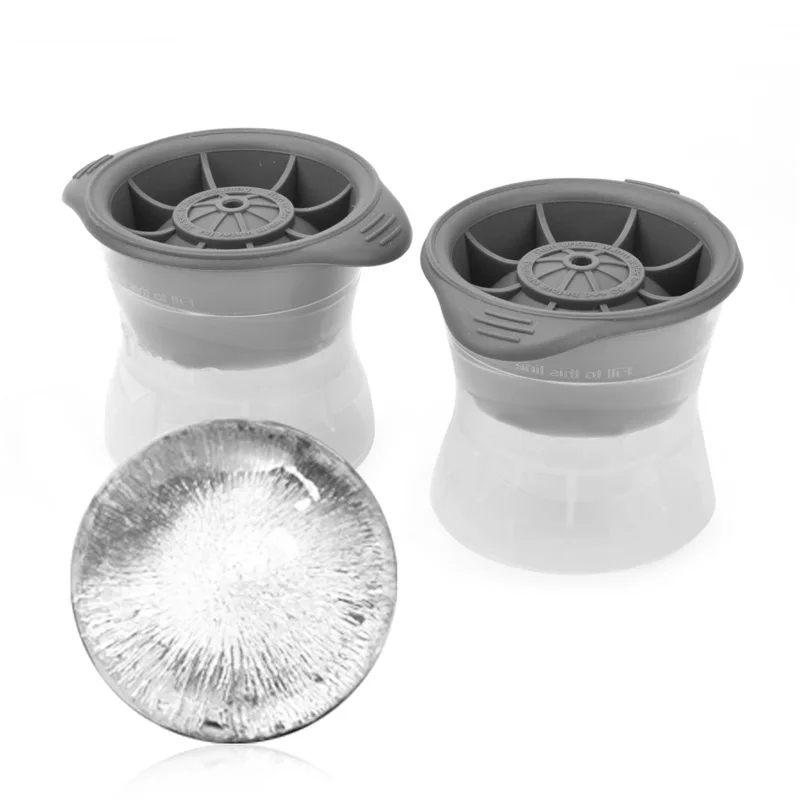 2 Pieces Sphere Ice Molds Perfect Ice Ball Maker for Slow-melting Beverage Chillers 2.5 Inch Ball