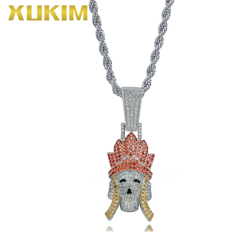 

PH055 Xukim Jewelry Xi You Ji Journry to the West Tripitaka Tang Monk Hip Hop Jewelry Iced Out Pendant Necklace