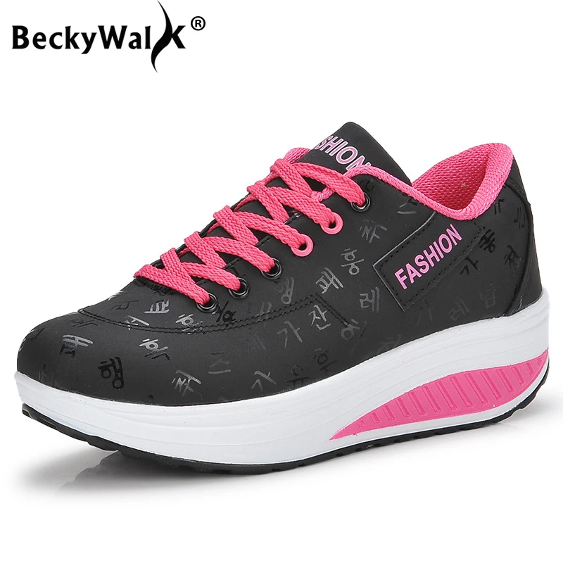 

Women's Chunky Sneakers Casual Women Platform Shoes Lace Up Wedges Shoes Woman Spring Ladies Trainers Tenis Feminino 42 WSH3293
