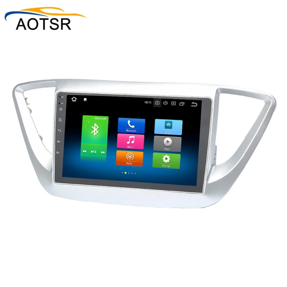 Perfect 2 din Android 8.0 Car multimedia player Radio head unit For Hyundai Solaris Verna 2017 2018 gps navigation Stereo no dvd 4+32G 2
