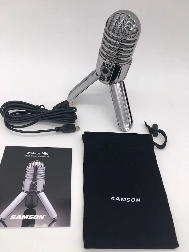 Продвижение Samson Meteor Mic USB студийный Запись микрофон раскладная кровать задняя крышка с USB кабель сумка для переноски для компьютерной сетью - Цвет: no retail package