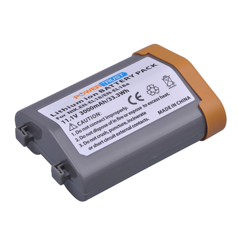 PowerTrust 2x3000 mAh EN-EL18 EN-EL18A аккумуляторная батарея камеры для Nikon EN EL18 ENEL18 D4, D4S, D5, MB-D12, D800, D800E