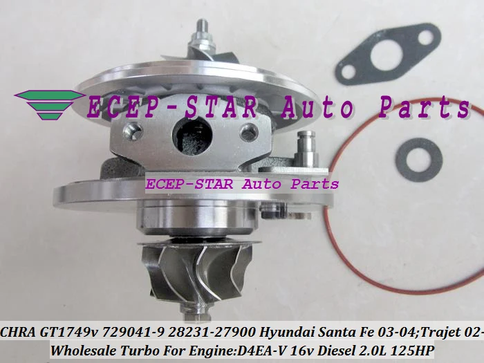 Turbo Cartridge CHRA For HYUNDAI Santa Fe 2003-04 Trajet 2002- D4EA-V 2.0L GT1749V 729041-5009S 28231-27900 729041 Turbocharger - (3)