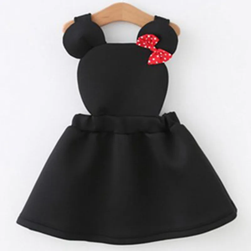 

Spring&Autumn Kids Clothing Lovely Minnie Dress For Girls Solid Bow Cotton Party Birthday Dresses Baby Girls Dress Vestidos