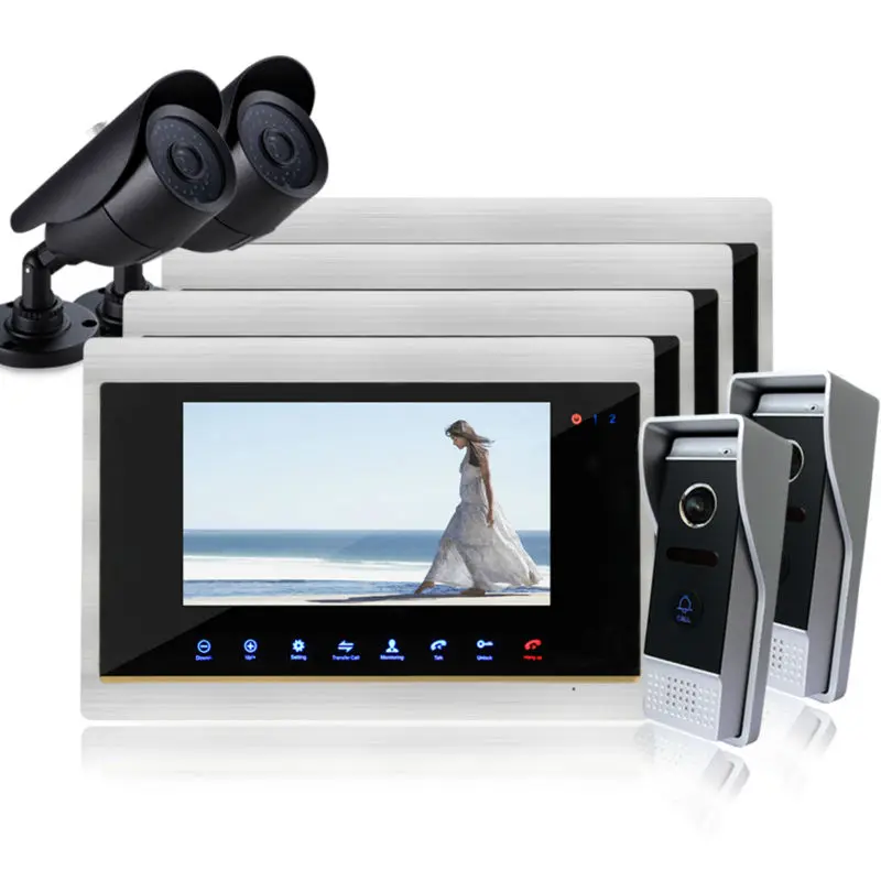 Homefong New arrival Video font b Door b font Phone TFT Screen Aluminium alloy Monitor CMOS