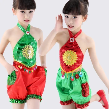 

2020 New Girls Baby Kids Waist Drum Kindergarten Bellyband Suits Dancewear Party Stage Costume Girls Boys Children's Day Costume
