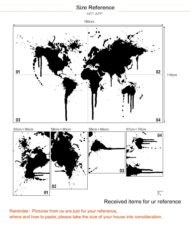 Художественный декор, дизайн, распылительная краска, Карта мира, наклейка на стену, XL, креативная Наклейка на стену, виниловая, дешевая, съемная, домашний декор, обои