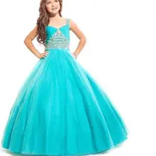 Платья для первого причастия для девочек, коллекция года, бальное платье, украшенное бисером, Платья с цветочным узором для девочек, пышные платья из тюля для девочек
