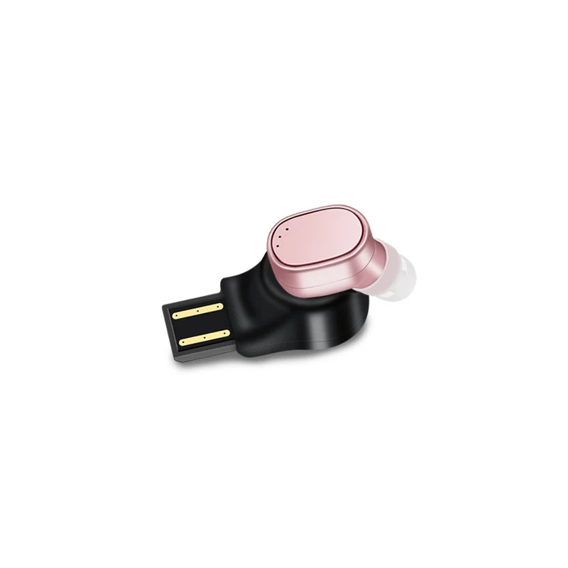 EDAL X12 Мини Bluetooth наушники беспроводной невидимый наушник Магнитный USB зарядное устройство наушники с микрофоном для iPhone X samsung - Цвет: Розовый