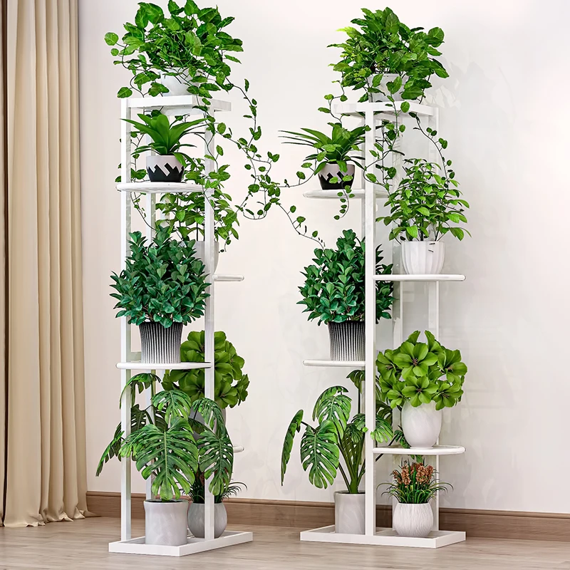 Flower shelf indoor home multi-layer wrought iron flower pot rack balcony rack floor-standing living room rack plant rack