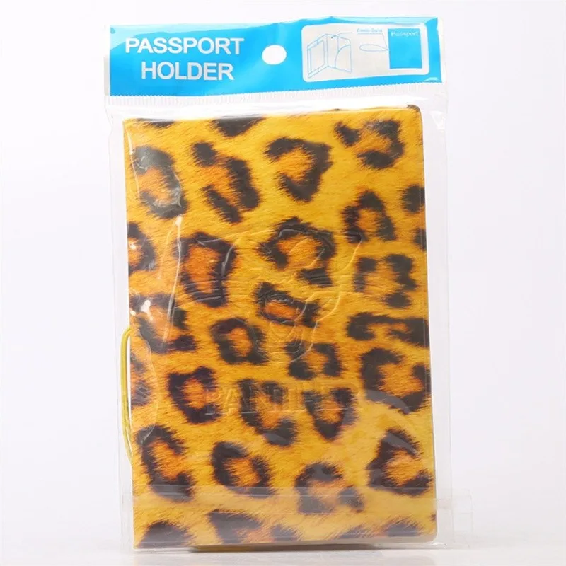 Модный Леопардовый Держатель для паспорта, ПВХ кожа 3D дизайн Обложка для паспорта 14*9,6 см