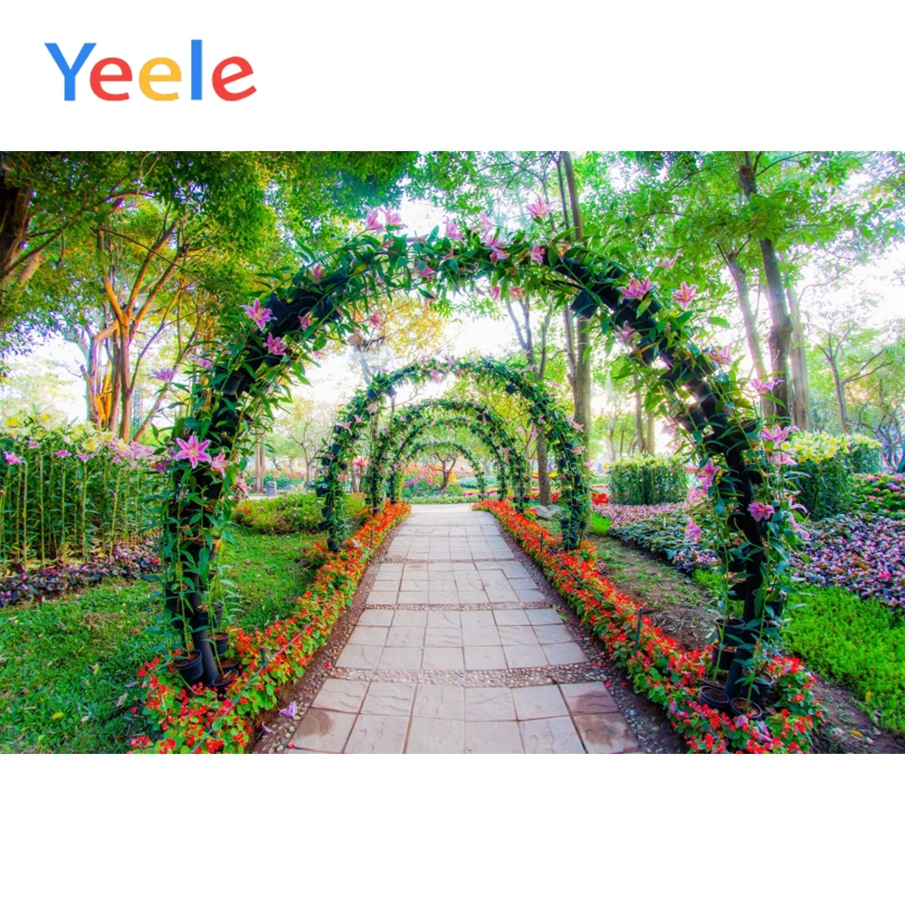 

Yeele Archway Wreath Path Portrait Scene Props Baby Background Photography Seamless Child Photographic Backdrop For Photo Studio