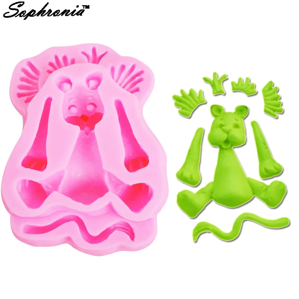 10PCS/SET Puppy Bone Shaped Silicone Fondant Cake Mold Chocolate Cake