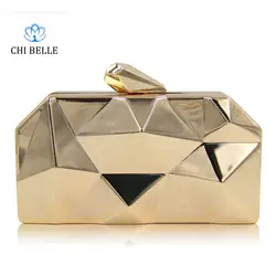 Европа и США Классическая Алмазная коробка высокого класса вечерние сумки металлические Нерегулярные геометрические сумки женский клатч