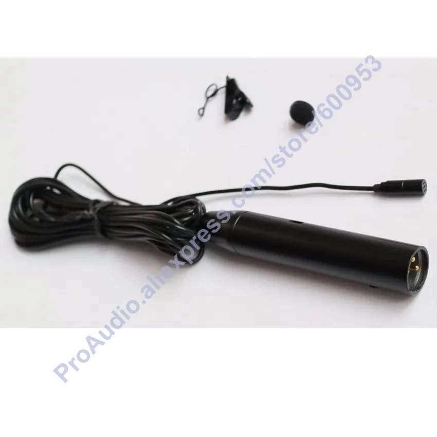 clip-on microfone 48 v phantom power mic 5m cabo